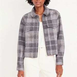 Old Navy Women's Gray Plaid Jacket